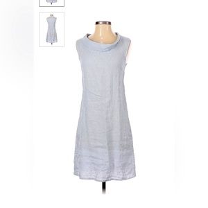 Lina Tomei 100% Linen Dress Made in Italy Cowneck